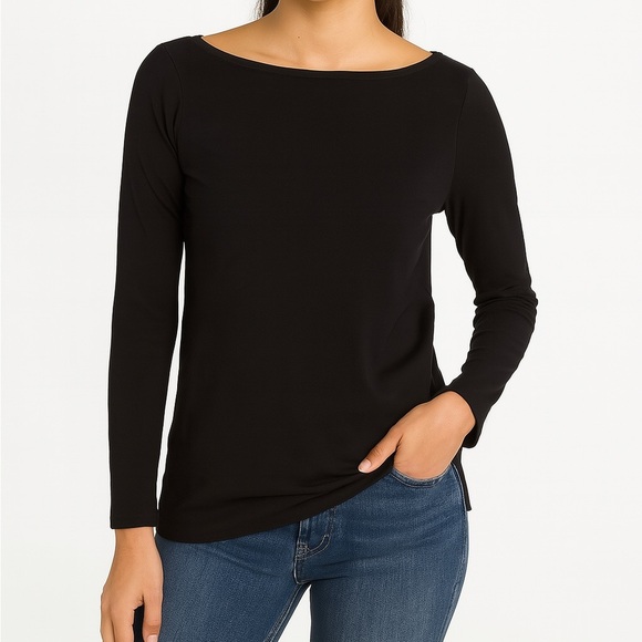 J. Jill Black Long Sleeve Top - Picture 1 of 5